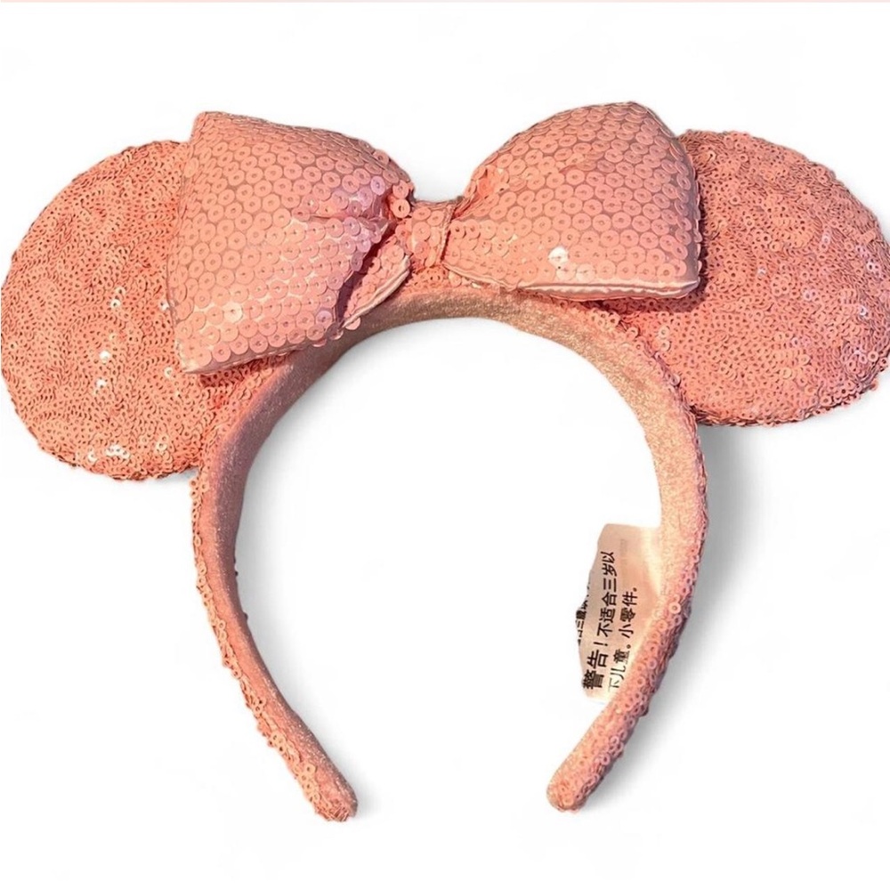 Sequin Pink Mouse Ears Headband